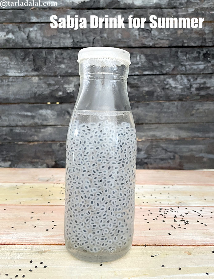 sabja drink for summer recipe | basil seeds drink | Indian summer cooler falooda seeds drink | cooling sabja water