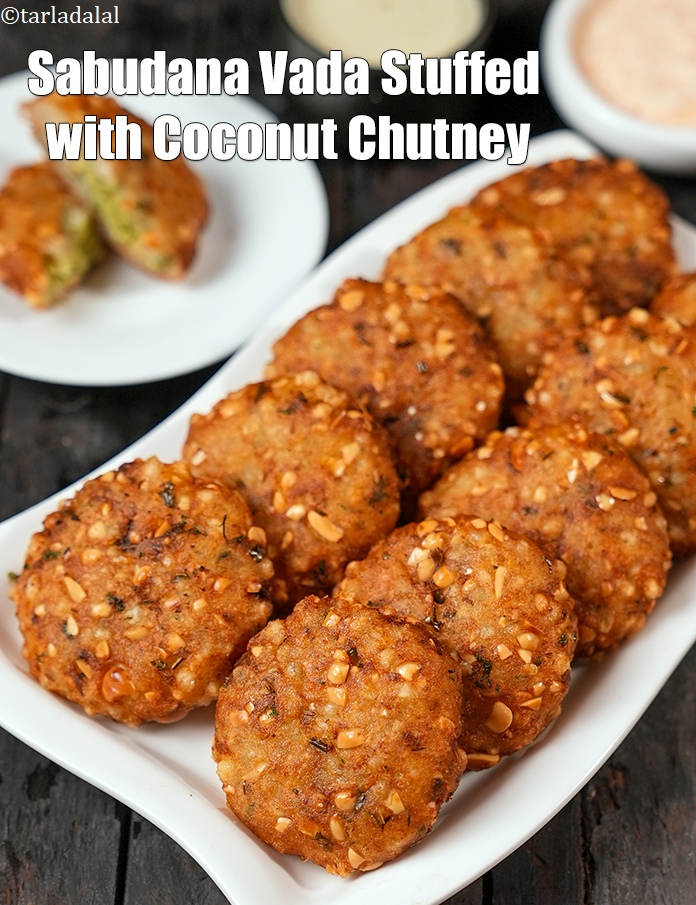 Sabudana Vada Stuffed with Coconut Chutney, Vrat, Upvas recipe