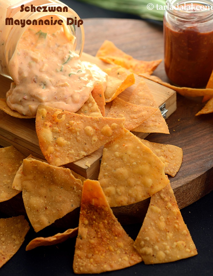 सेज़वॉन मेयोनीज़ डिप रेसिपी, Schezwan Mayonnaise Dip Recipe In Hindi