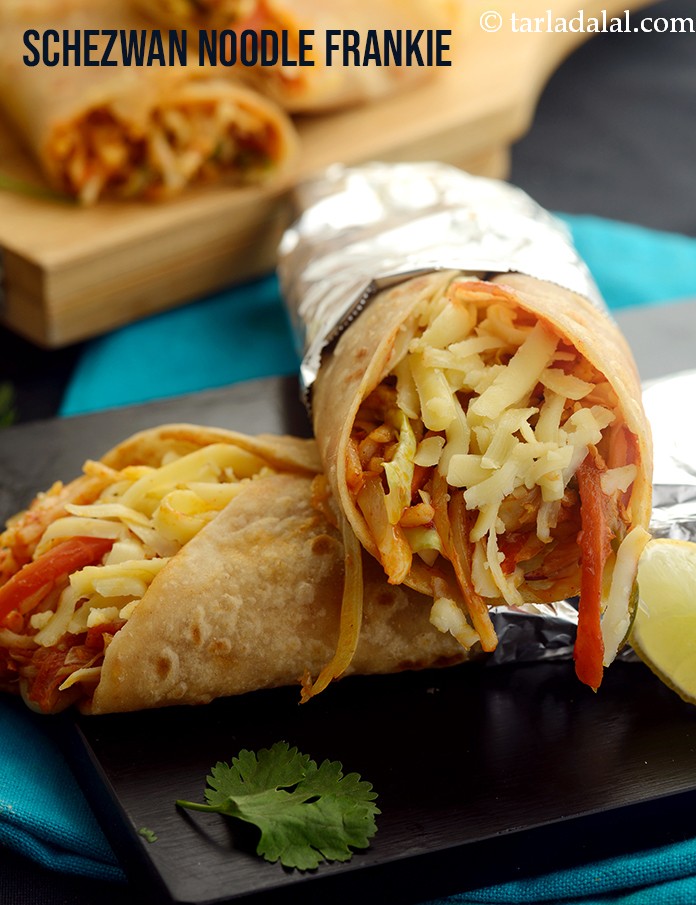 schezwan noodle frankie recipe | schezwan noodle kathi roll |
