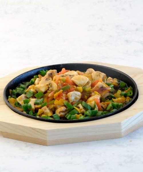 Sizzling Mushrooms in Salsa recipe, Sizzler Recipes | Barbeque Recipes