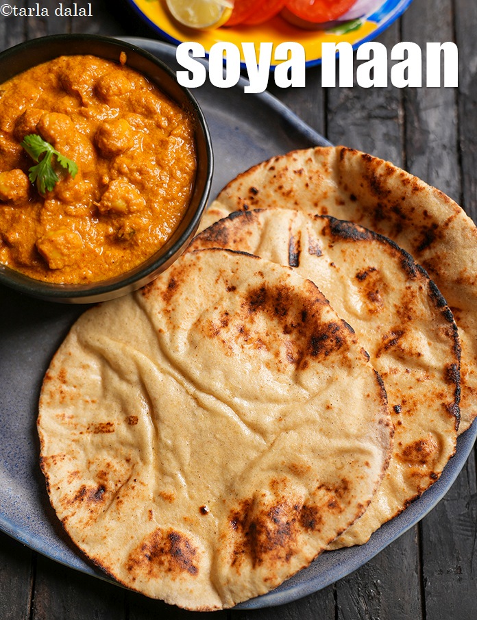 soya naan recipe | whole wheat soya naan | soya naan using yeast |