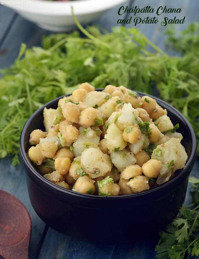 chana and potato salad recipe |potato chickpea salad | aloo chana salad |