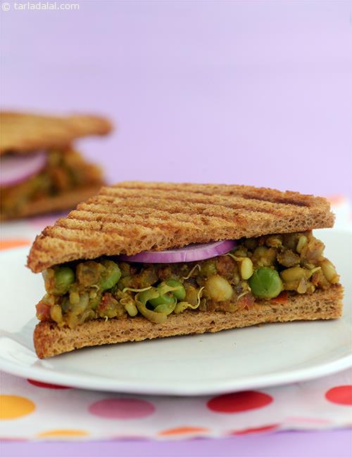 Spicy Sprouts Sandwich recipe, One Dish Meals