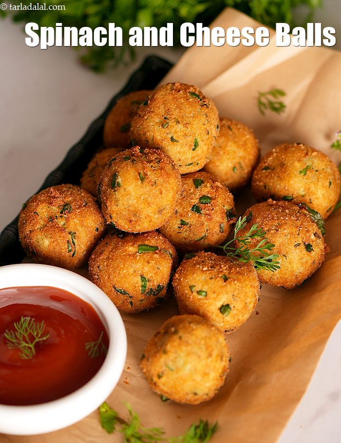 spinach and cheese balls recipe | palak cheese balls | Indian starter recipe |