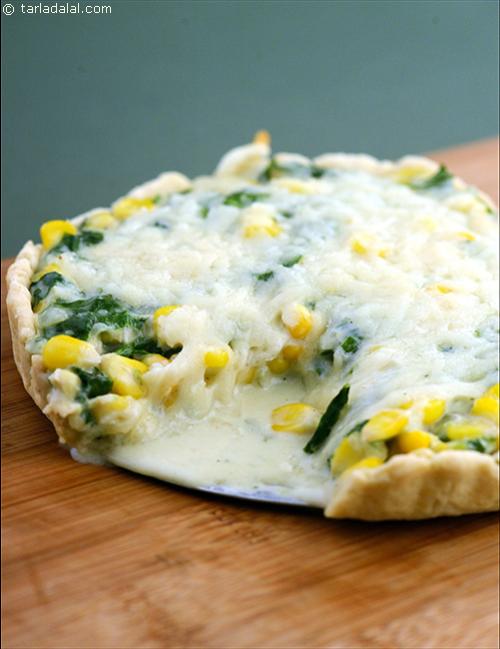 Spinach and Corn Quiche recipe, Baked Dishes Recipes