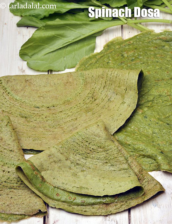 spinach dosa recipe | palak dosa | keerai dosai |