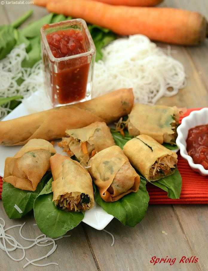 Spring Rolls (  Thai Cooking) recipe, Veg Spring Roll