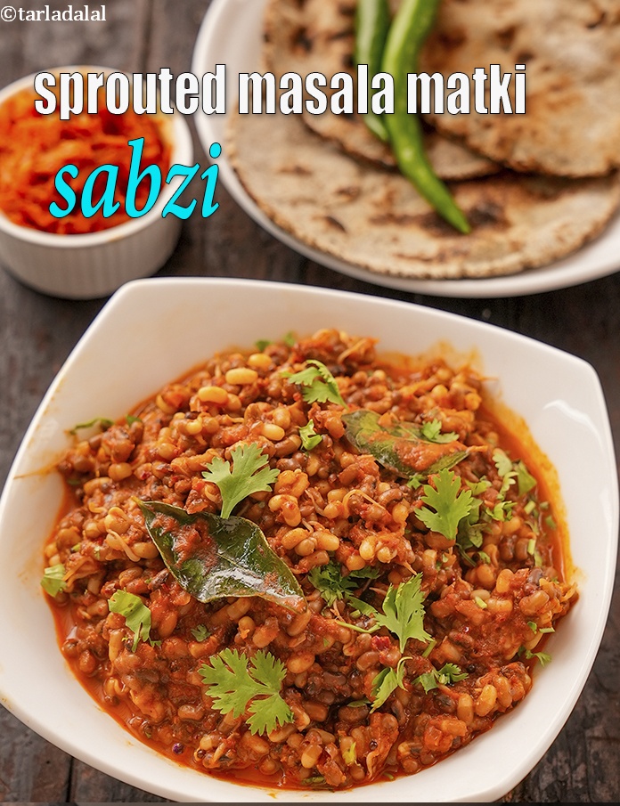 sprouted masala matki recipe | sprouted moth masala | matki sprouts curry | healthy iron rich sabzi |