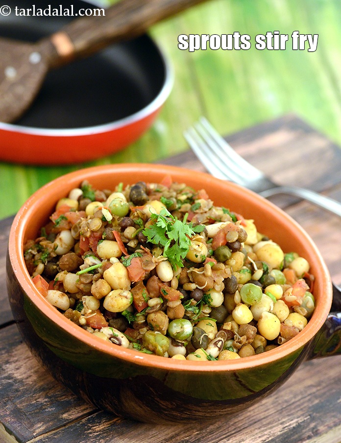 sprouts stir fry recipe | Indian style mixed sprouts sabzi | healthy sprouts vegetable sabji |