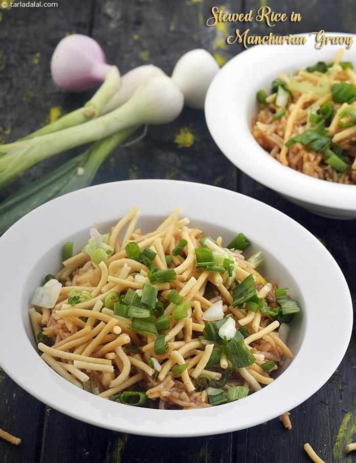 Stewed Rice in Manchurian Gravy, Chinese Recipe