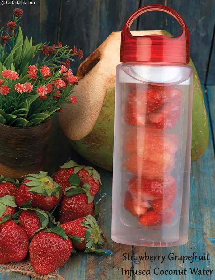 Strawberry Grapefruit Infused Coconut Water recipe