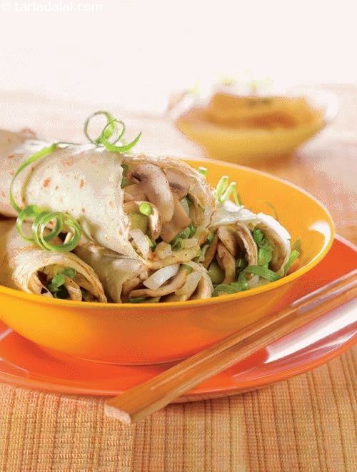 Stuffed Mushroom Pancake (100 Calorie Snacks)