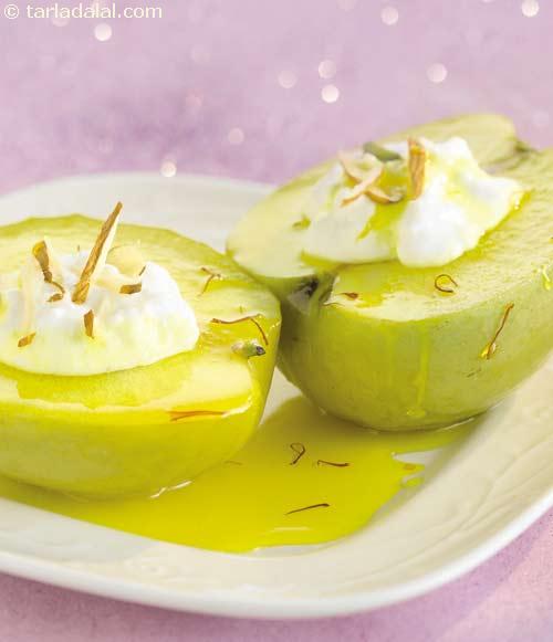 Stuffed Apples in Saffron Sauce recipe, High Blood Pressure Recipes/ Low Sodium Recipes