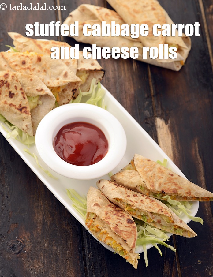 stuffed cabbage carrot and cheese rolls recipe | stuffed cabbage roll | Indian veg cheese rolls |