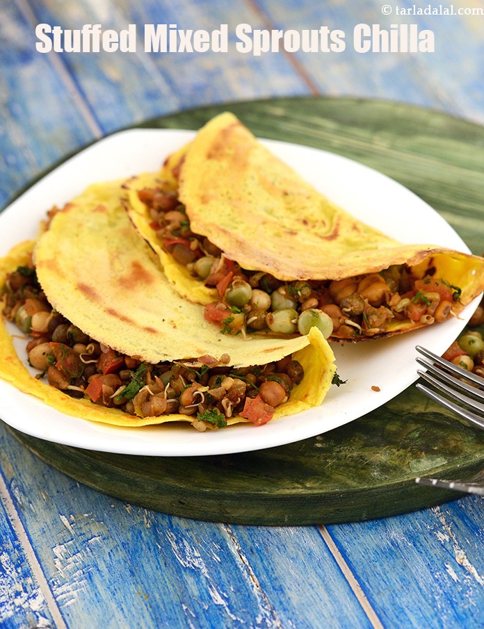 Stuffed Chilas, Healthy Cheela Snack Recipe, Chilla