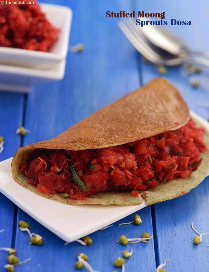Stuffed Moong Sprouts Dosa recipe