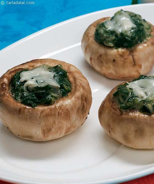 Stuffed Mushrooms (  Cooking Under 10 Minutes) recipe, Indian Quick Recipes