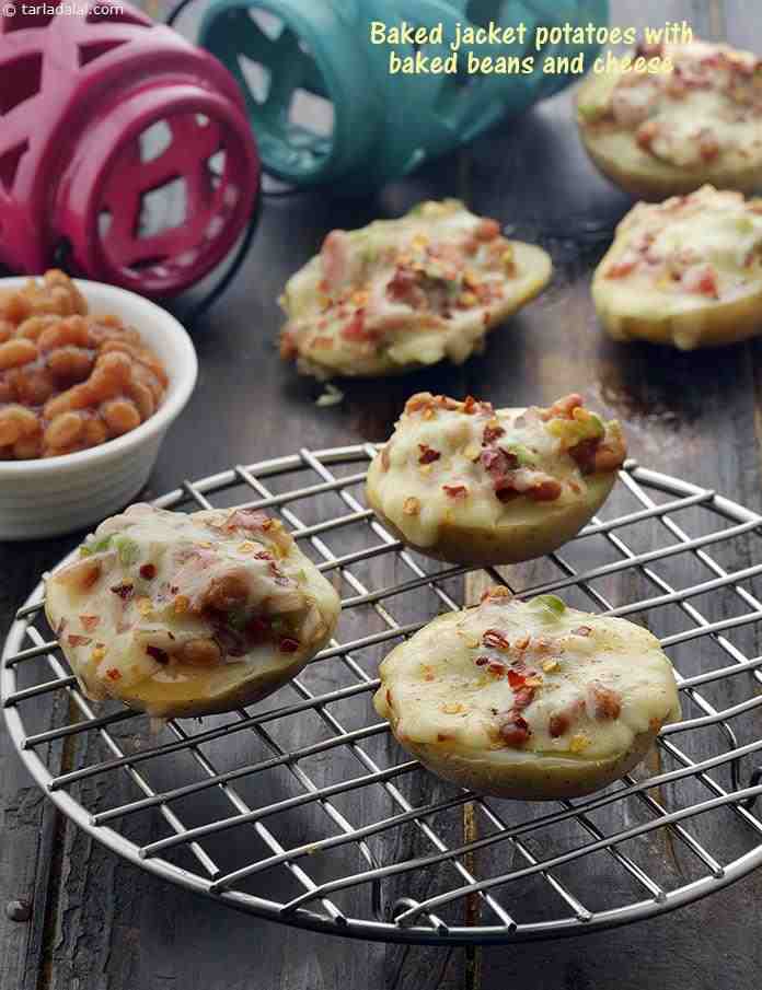 Baked Jacket Potatoes with Baked Beans and Cheese recipe, Baked potato
