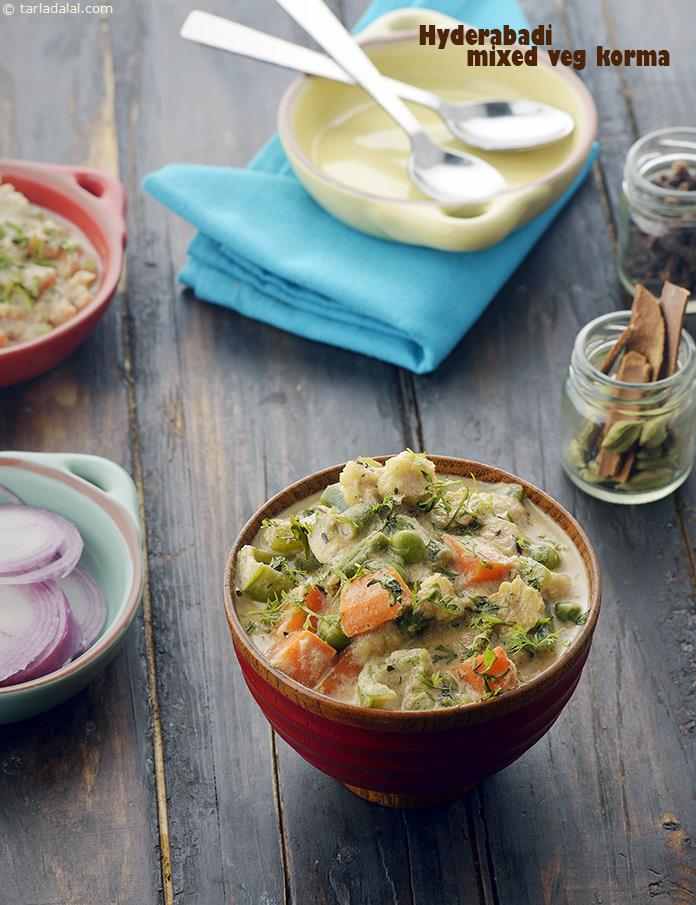 Hyderabadi Mixed Veg Korma recipe