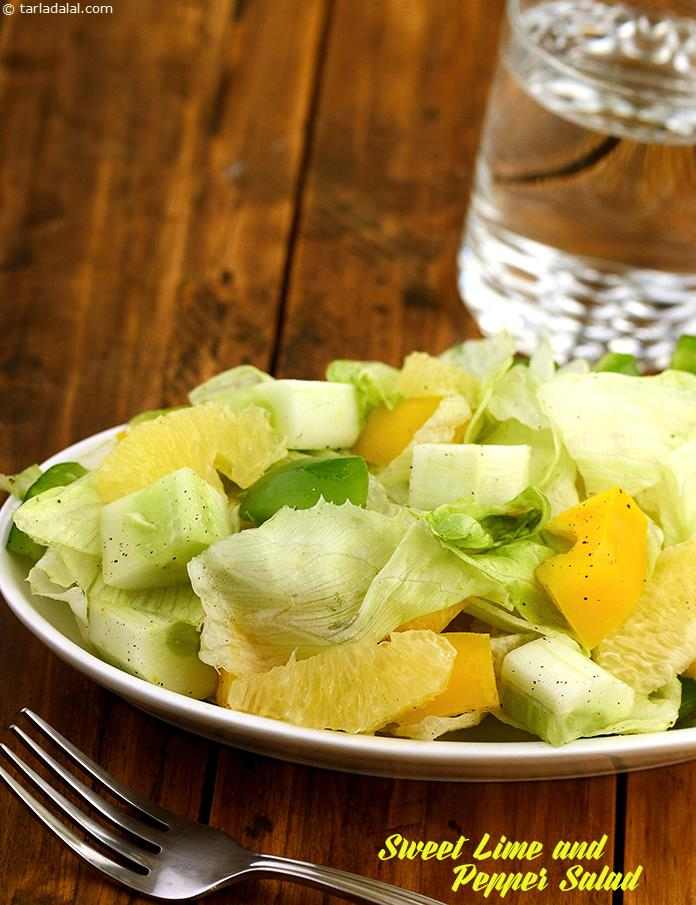 Sweet Lime and Pepper Salad recipe, Indian Low Fat Recipes