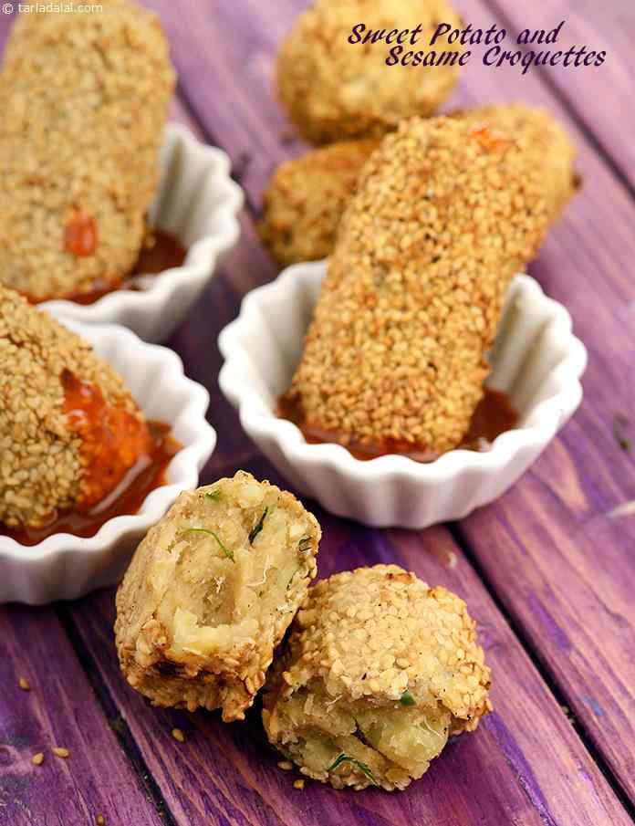 Sweet Potato and Sesame Croquettes recipe, Thai Recipes