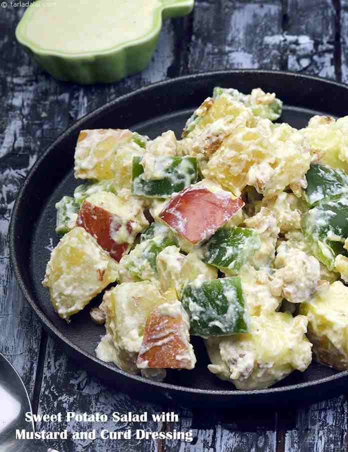 Sweet Potato Salad with Mustard and Curd Dressing