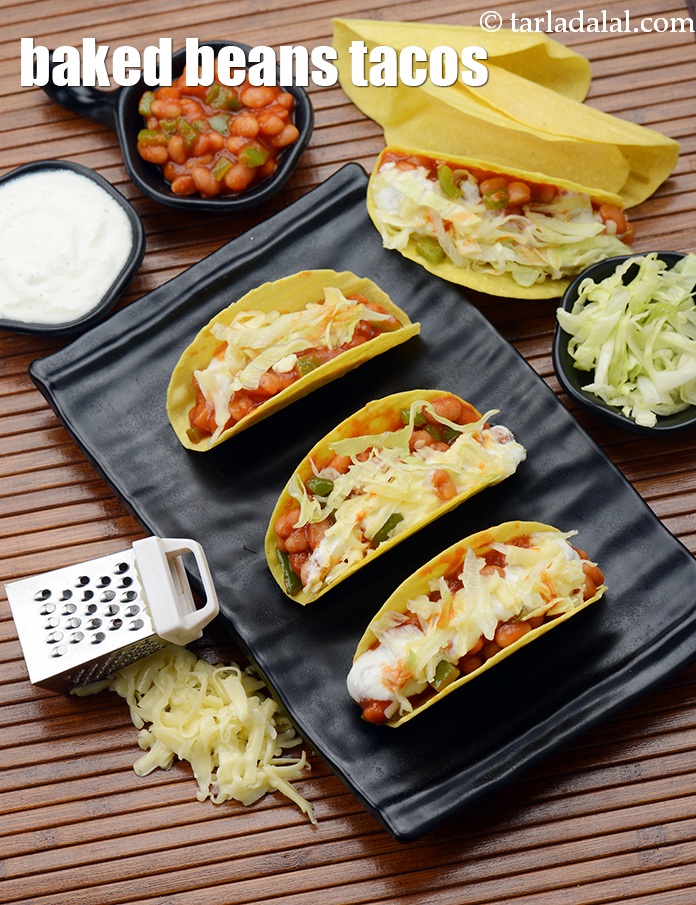 baked beans tacos recipe | Indian style tacos with baked beans |