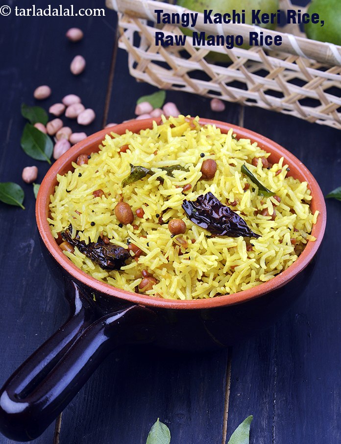 raw mango rice recipe | tangy kachi keri rice | mangai sadam | raw mango rice Indian style | mavinakayi chitranna | 