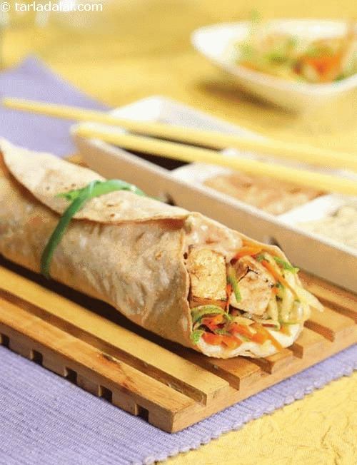 Thai Satay Paneer Wrap ( Wraps and Rolls) recipe