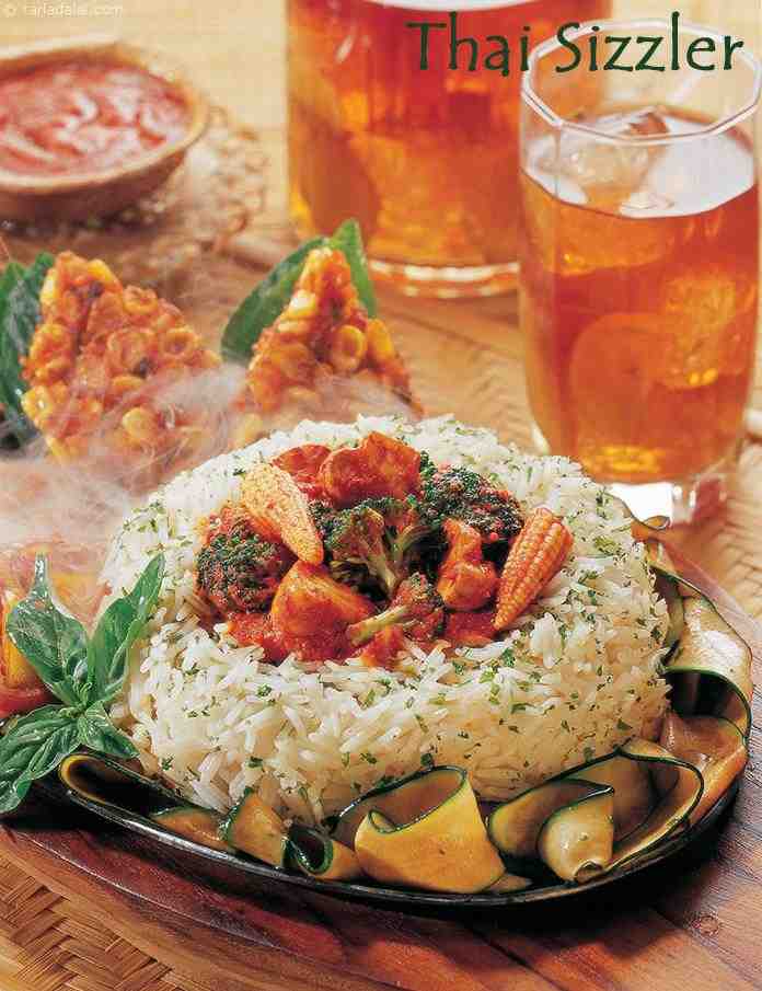 Thai Sizzler recipe | Indian style Thai sizzler | Veg Thai sizzler |
