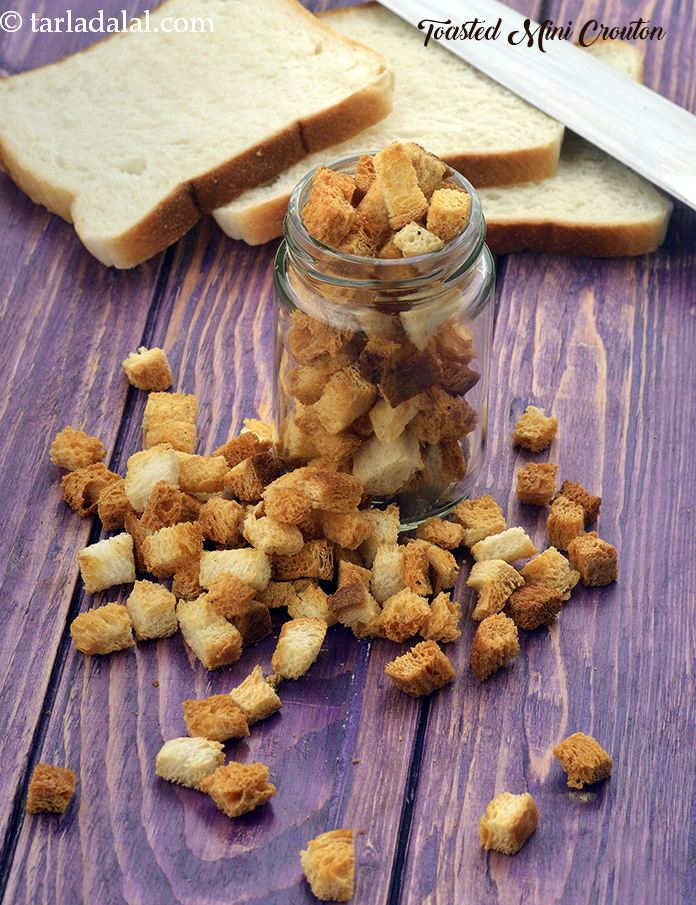 toasted bread croutons recipe | how to make croutons |