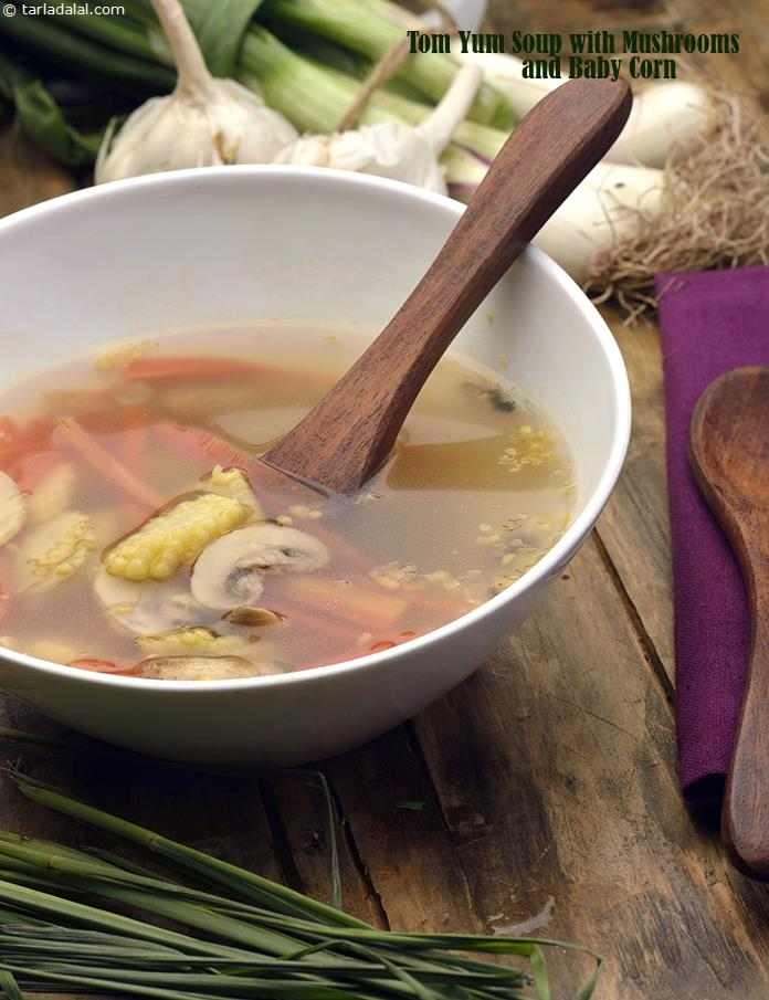 Tom Yum Soup with Mushrooms and Baby Corn recipe, Stir Fry Recipes