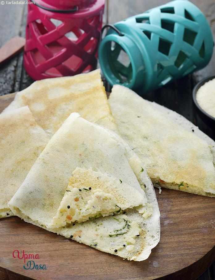 Upma Dosa, South Indian Rava Upma Dosa