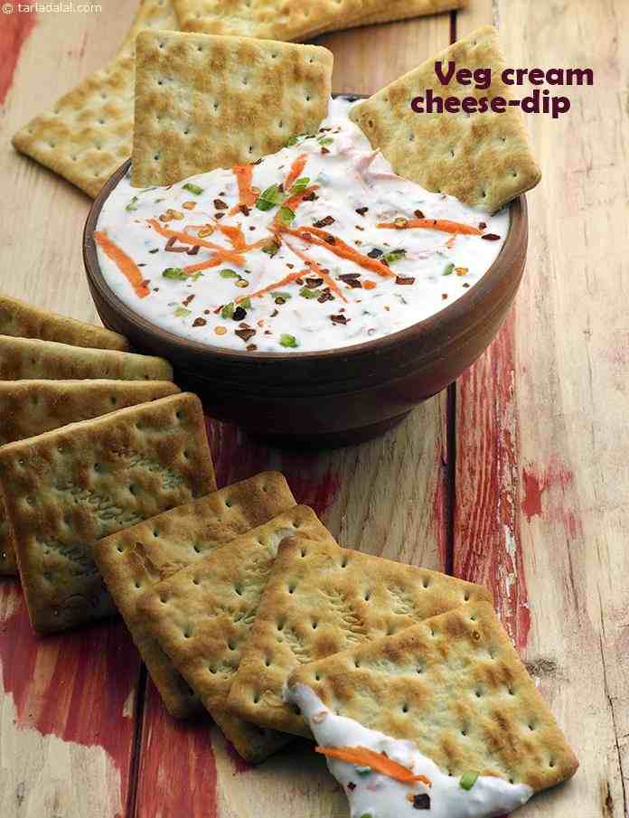 Veg Cream Cheese Dip recipe