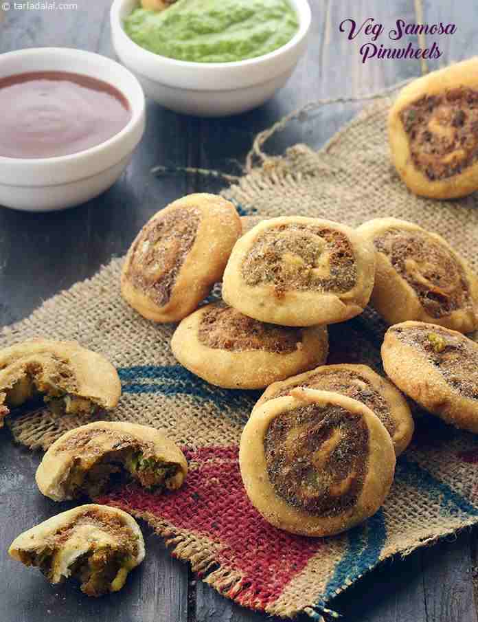Veg Samosa Pinwheels recipe