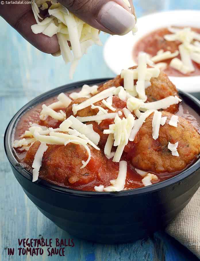 Vegetable Balls in Tomato Sauce recipe, Vegetarian Recipes