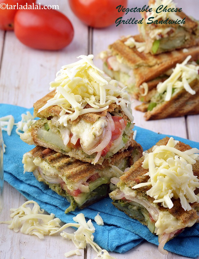 vegetable cheese sandwich | veg cheese grilled sandwich