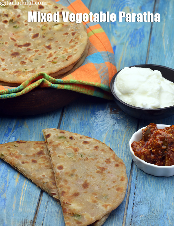 mixed vegetable paratha recipe | veg paratha | how to make mix veg paratha |