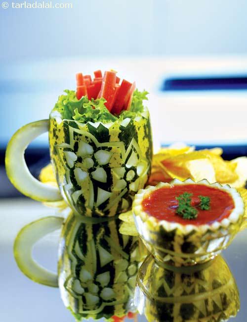 Vibrant Cucumber Cauldrons ( Vegetable Carvings) recipe