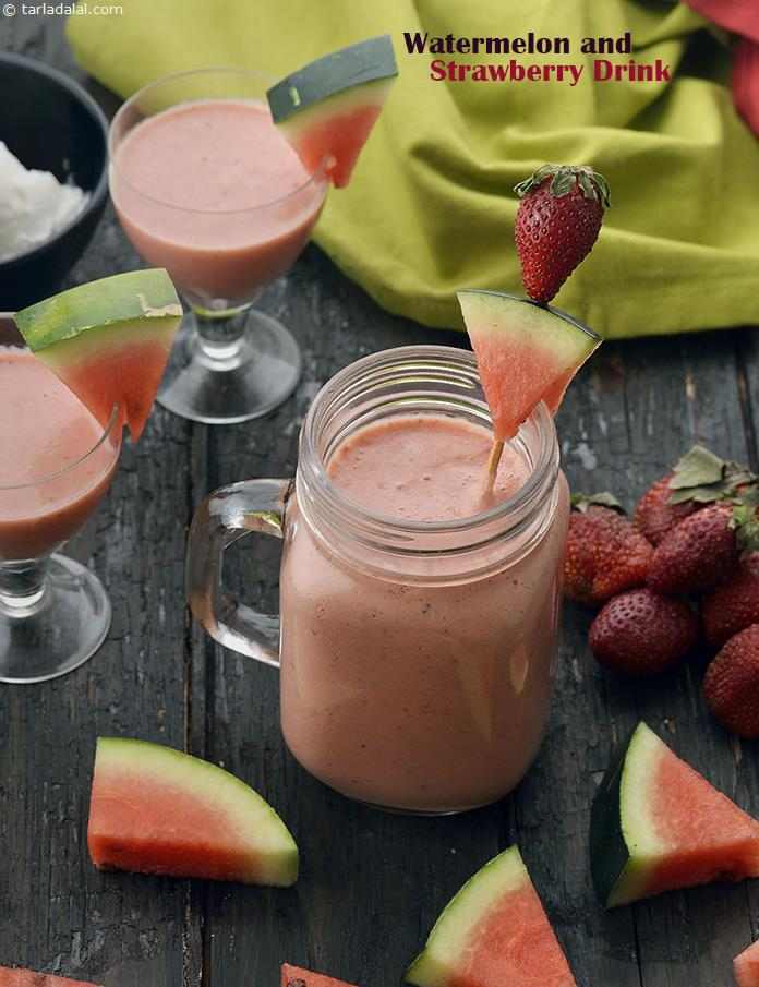 Watermelon and Strawberry Drink recipe