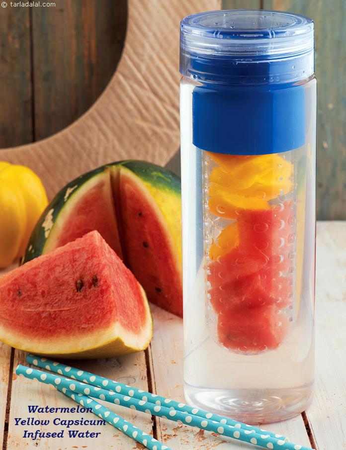 Watermelon Yellow Capsicum Infused Water recipe