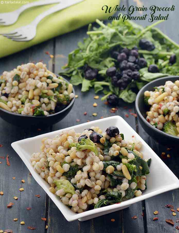 Whole Grain Broccoli and Pinenut Salad recipe