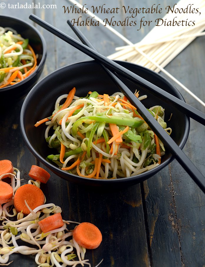 whole wheat vegetable noodles recipe | hakka noodles for diabetics |healthy Indian style hakka noodles | Chinese noodles for diabetics |