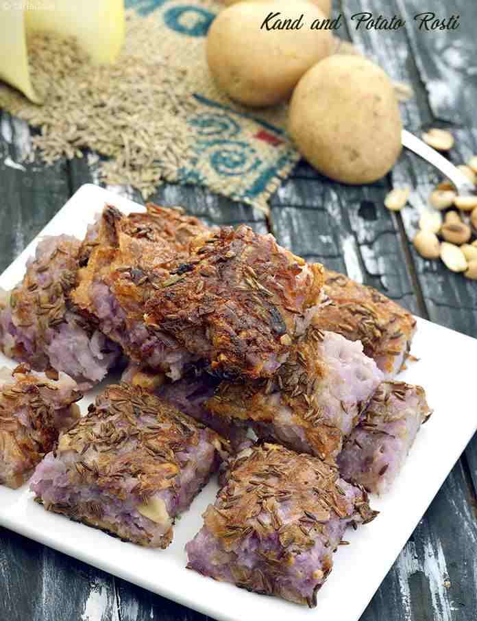 Kand and Potato Rosti, Purple Yam and Potato Rosti recipe