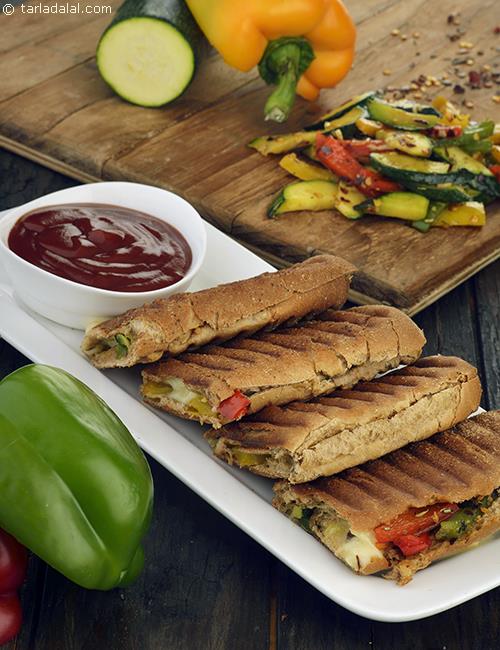 Zucchini and Bell Pepper Sandwich