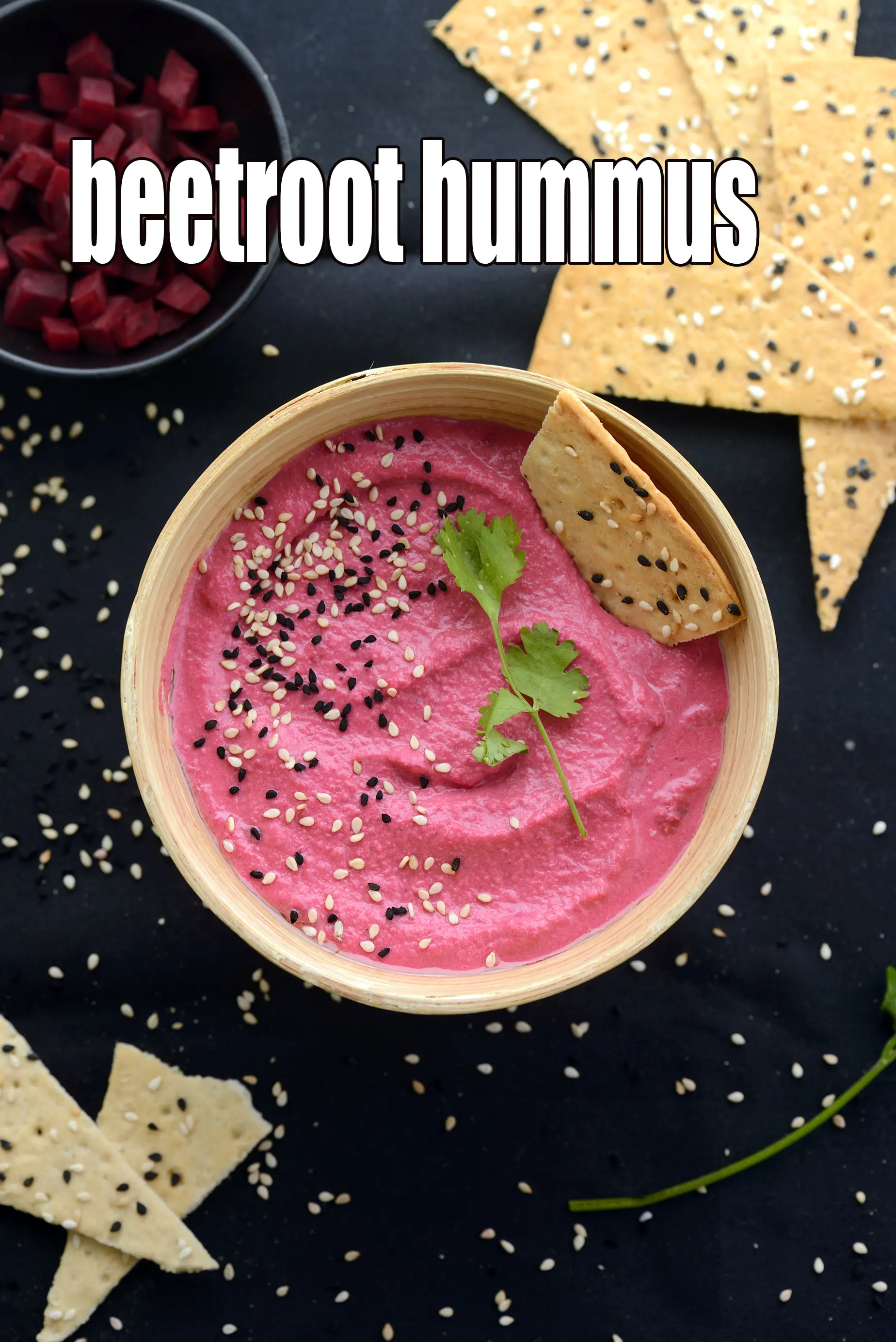 beetroot hummus recipe | Indian style beetroot hummus | healthy beetroot and chickpea dip |