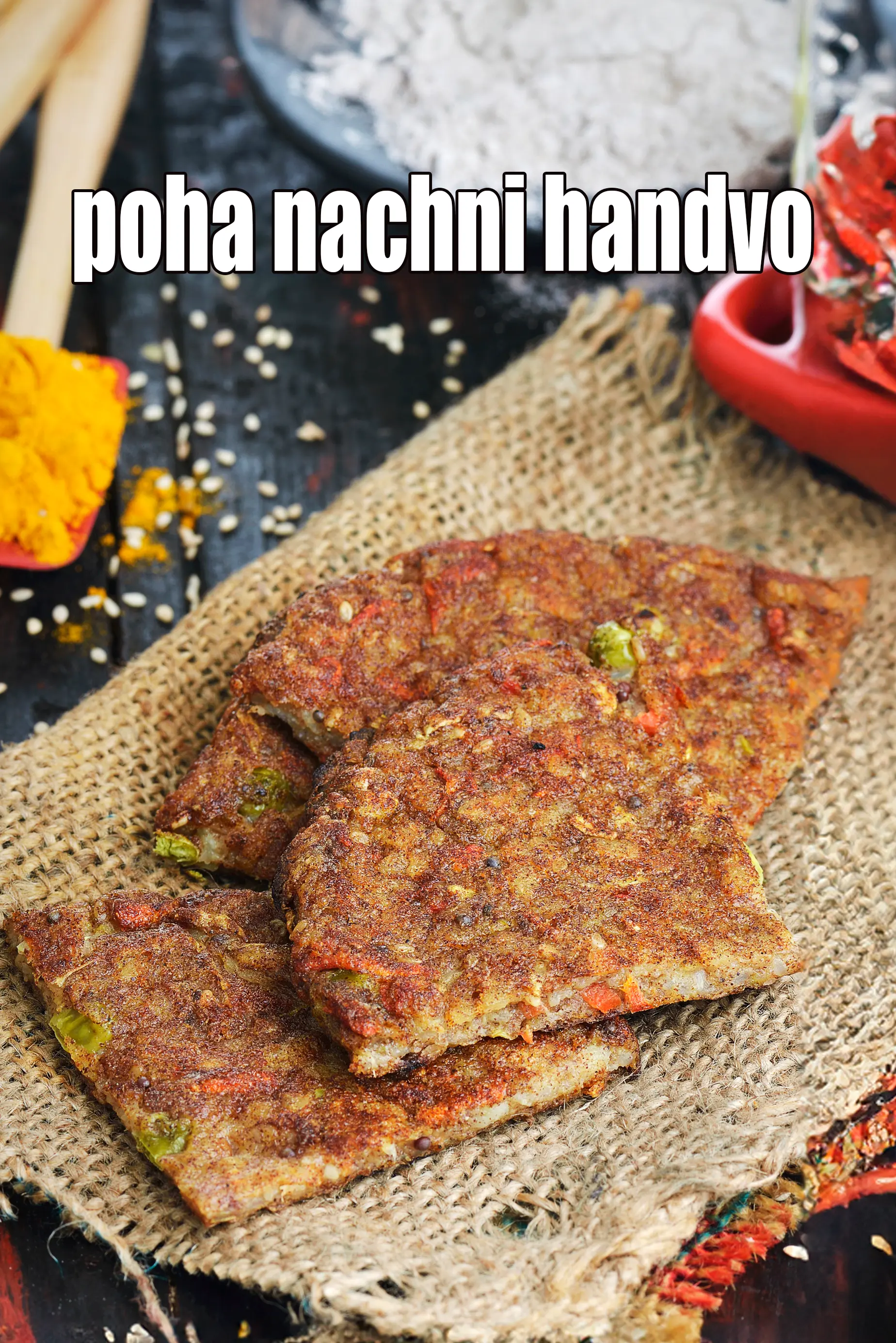 poha nachni handvo recipe | nachni handvo | snacks for hypertension | Indian snack for high blood pressure |