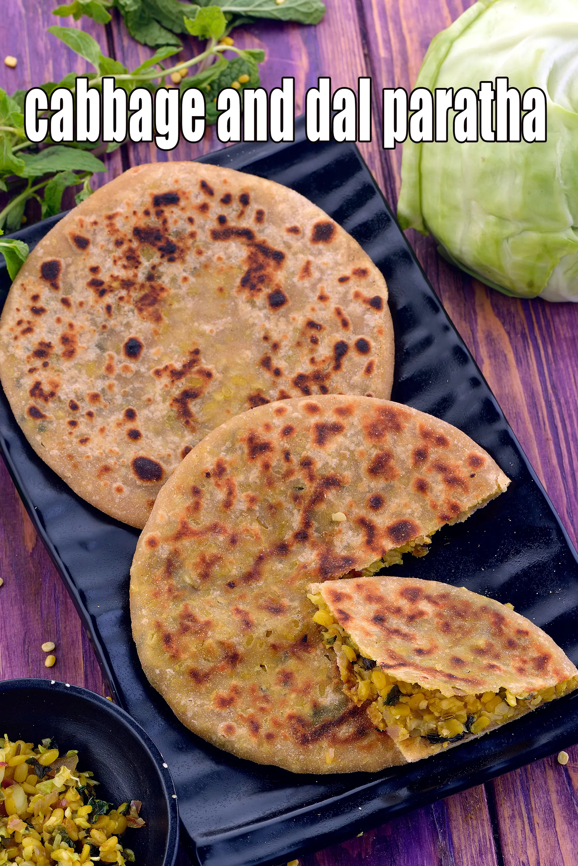 cabbage and dal paratha recipe | Indian dal stuffed paratha | patta gobhi moong dal paratha | healthy breakfast recipe