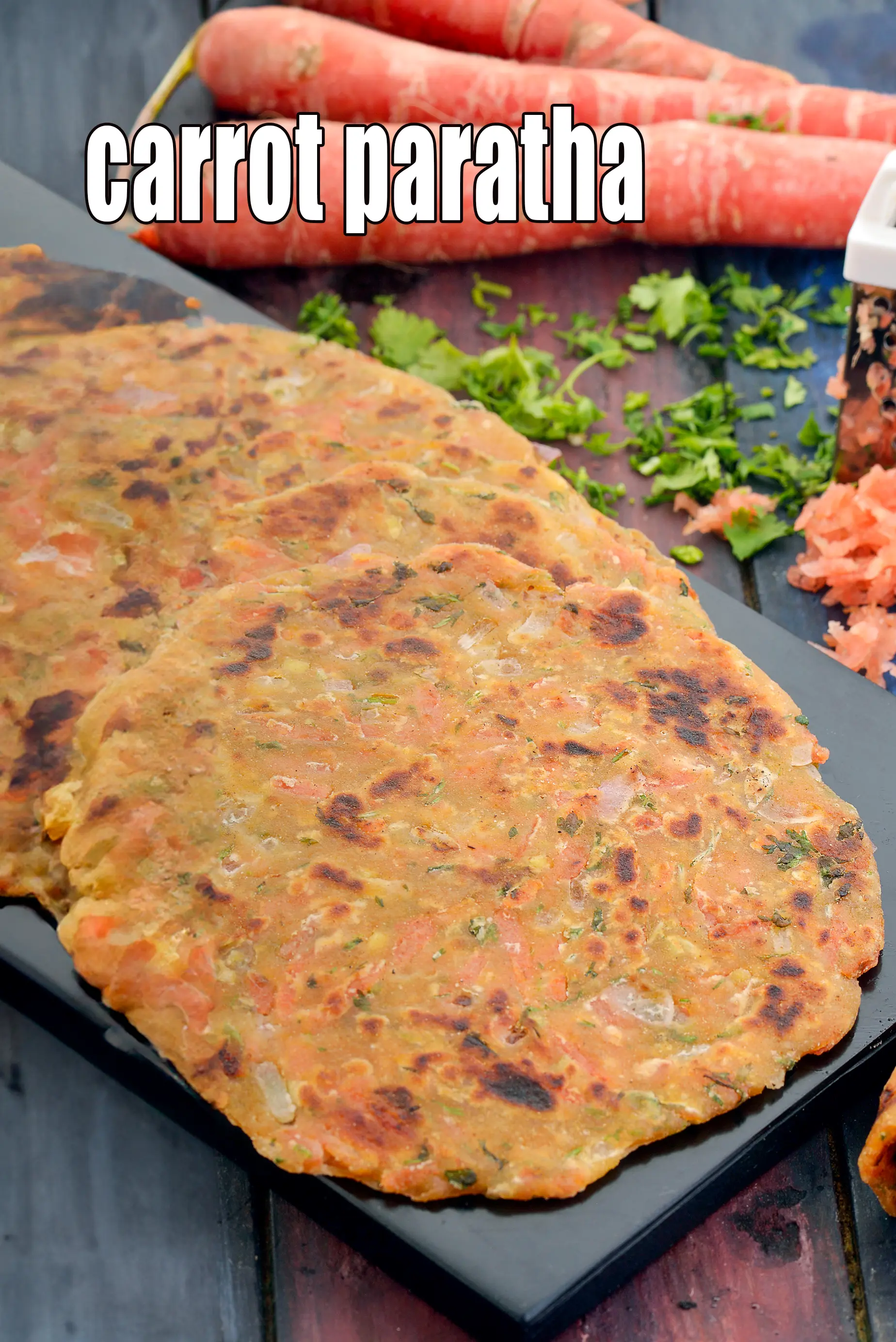 carrot paratha recipe | Indian gajar ka paratha | easy breakfast recipe | healthy carrot paratha |